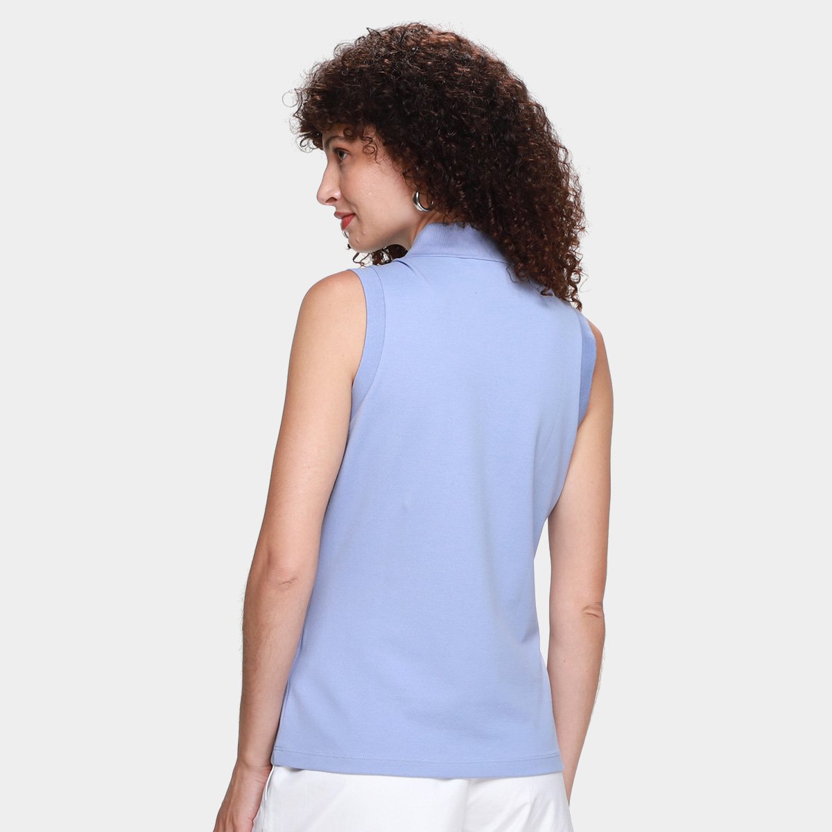 Miniatura Camisa Polo Lacoste Regata Feminina Azul Claro - G