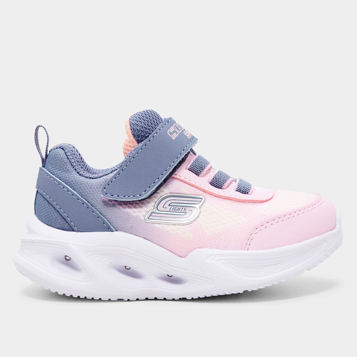 Miniatura Tênis Infantil Skechers Menina Cinza+Rosa - 21