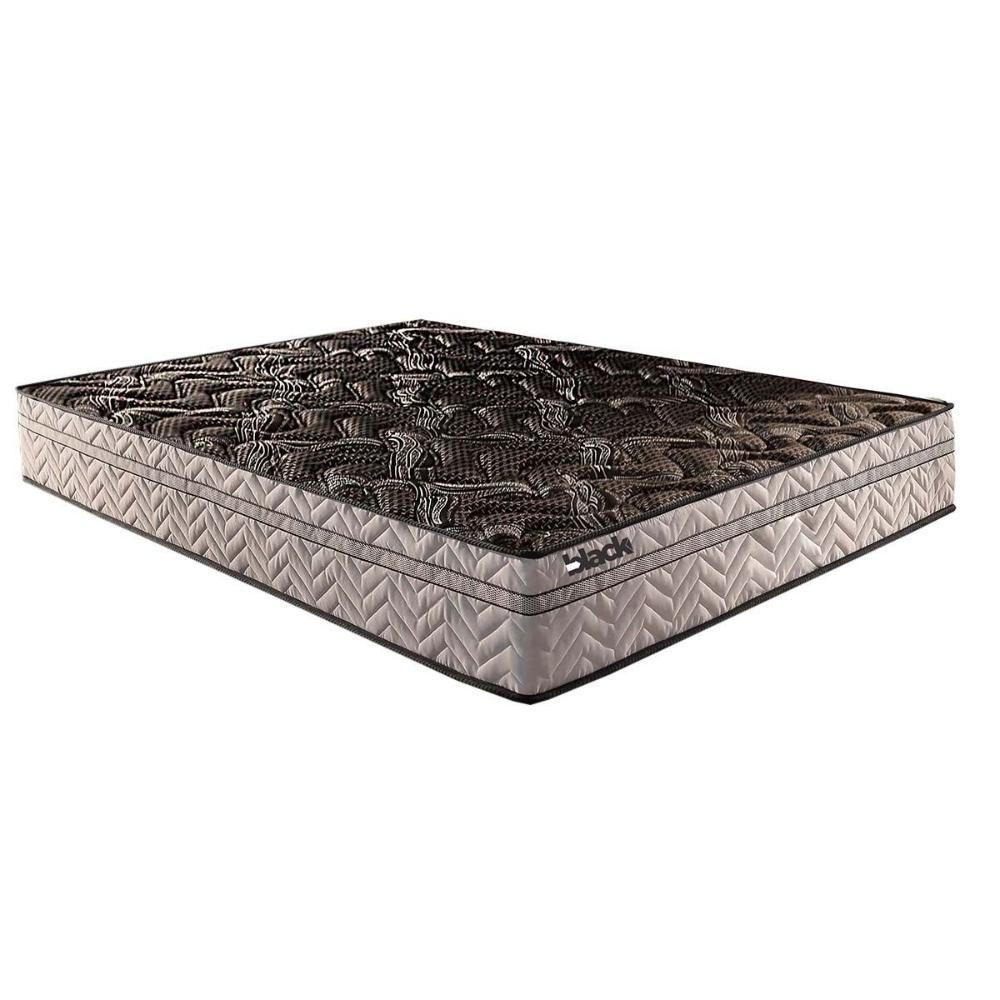 Miniatura Cama Box Queen: Colchão Molas Paropas Extrapedic Uniblack + Base Crc Rústico Black(158X198)