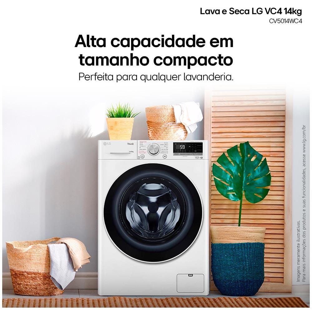 Lava & Seca 14 Kg LG Smart com Inteligência Artificial AIDD™ Branca com 13 Programas de Lavagem - CV5014WC4 110