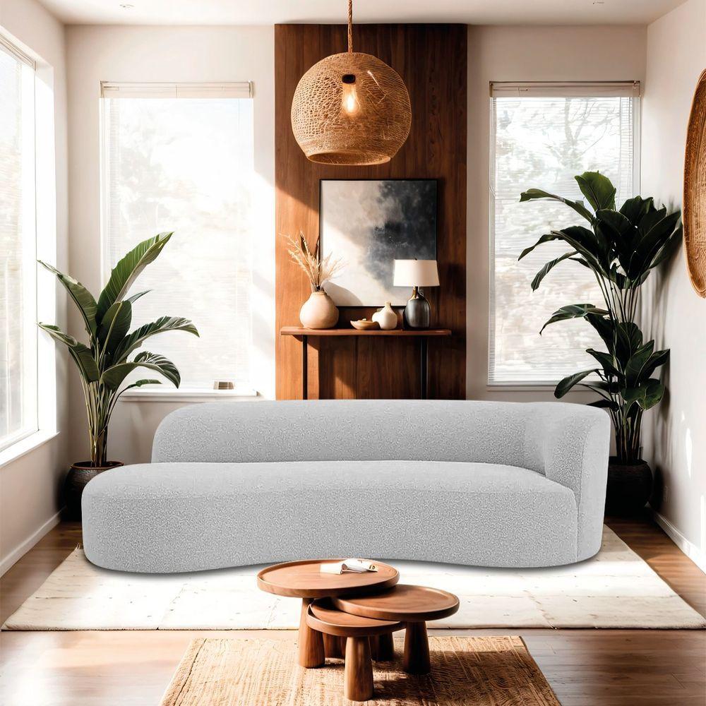 Divã Recamier Orgânico Tokyo 200cm Lado Esquerdo Linho Cinza