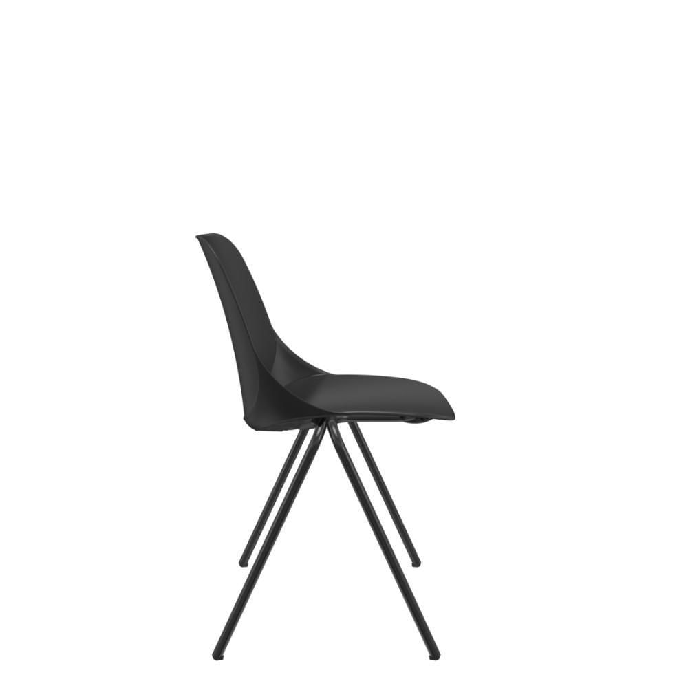 Miniatura Cadeira Quick Fixa V Preto Base Metal Preto