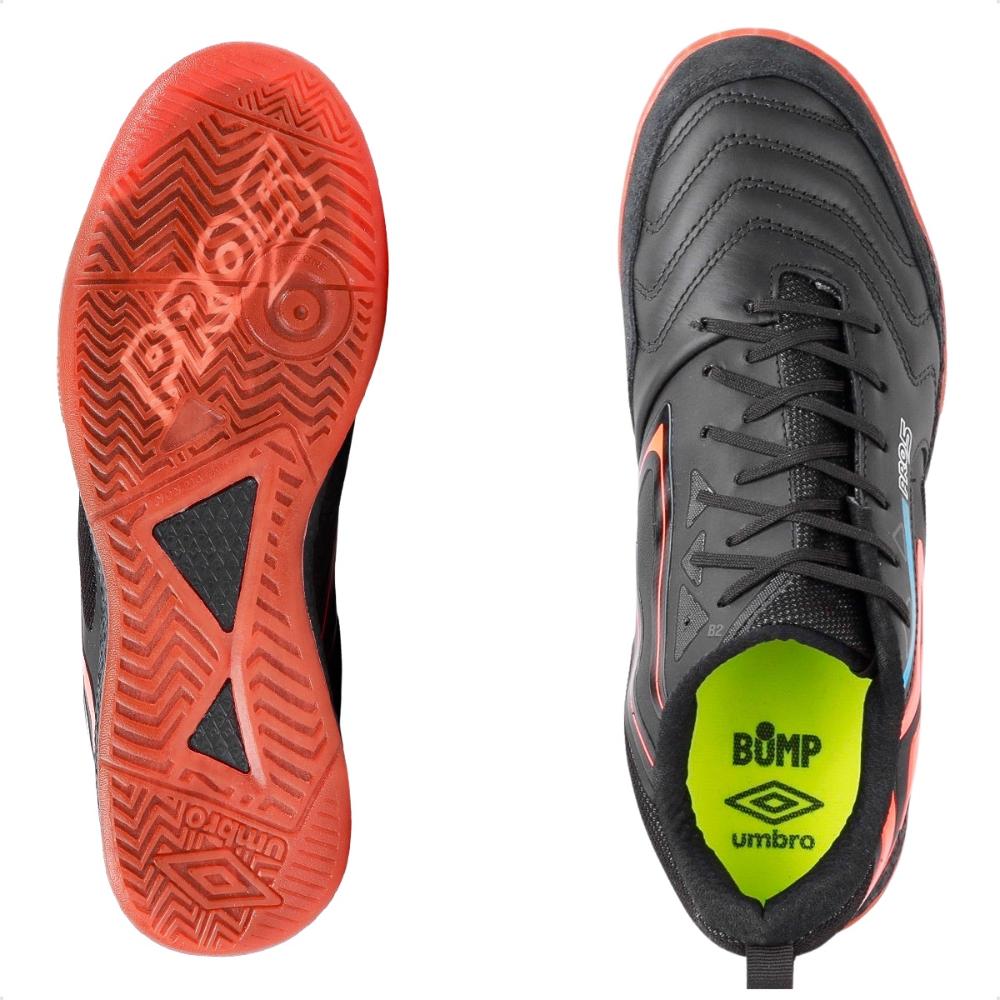 Chuteira Futsal Umbro Pro 5 Bump Masculina Preto / Laranja - 41