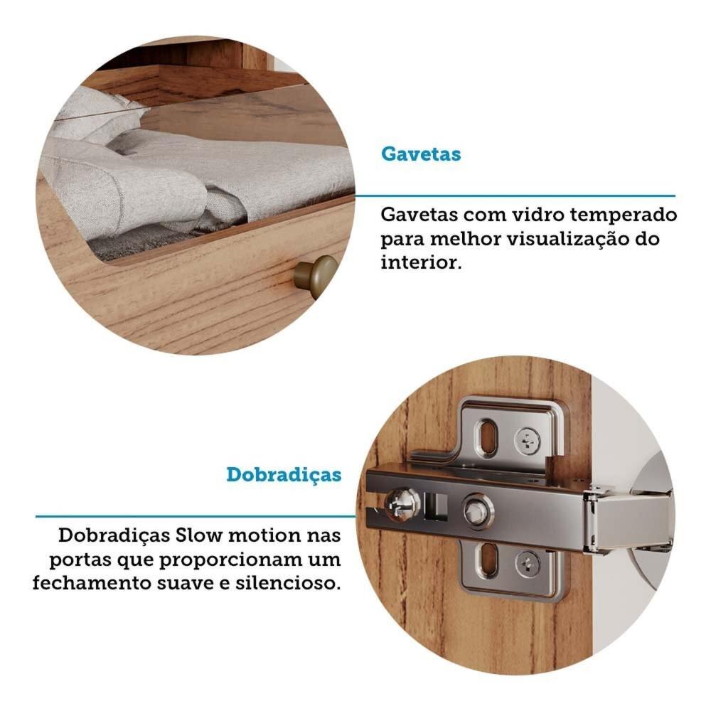 Guarda-roupa Casal 267,60cm 6 Portas com Espelho 100% Mdf Linhares Espresso Móveis Cinamomo/Off White