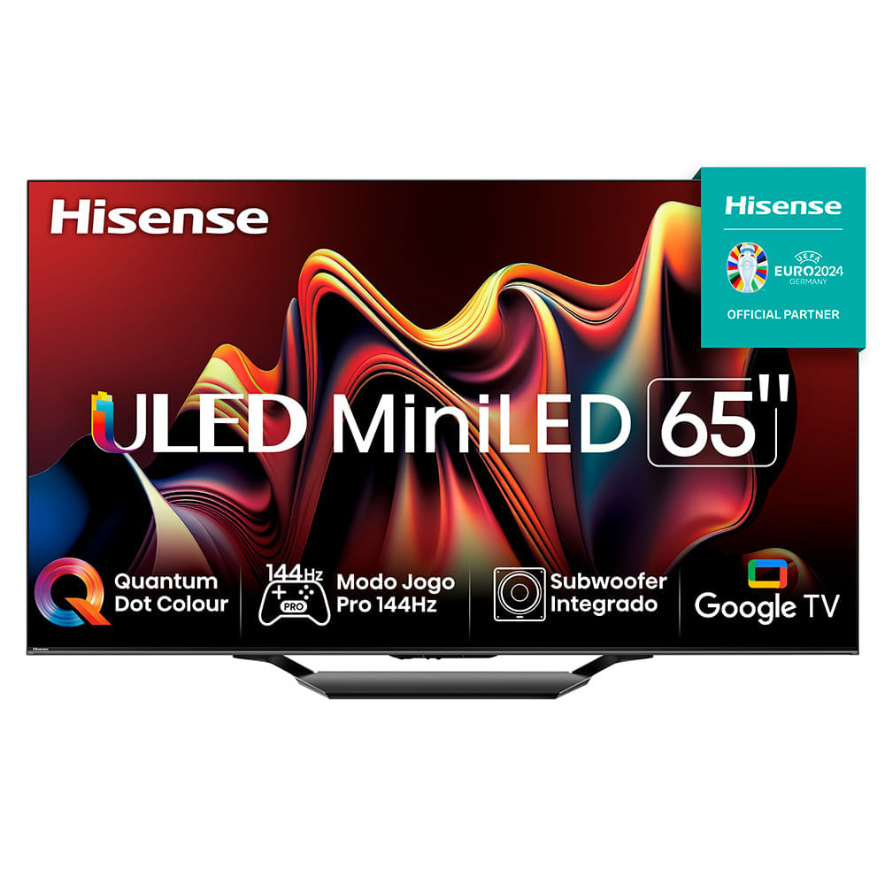 Miniatura Smart TV Hisense QLED Mini UHD 4K 65" Polegadas Frequência 144 Hz e Wi-Fi - 65U75LUA Bivolt