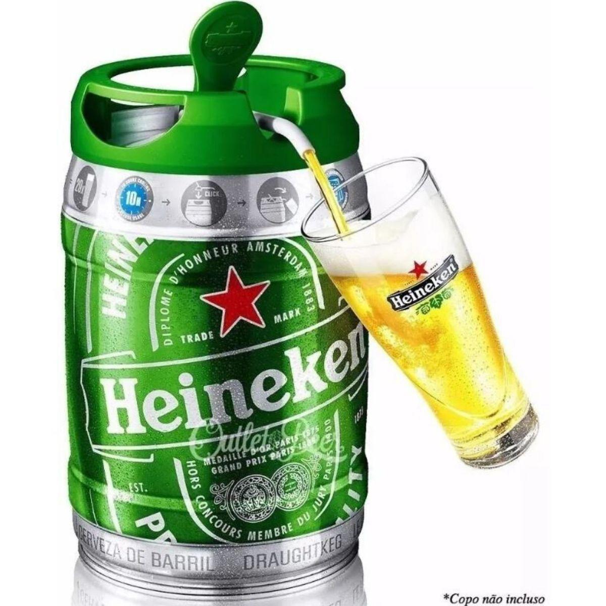 Miniatura Barril Chopp Heineken 5 Litros Original Premium
