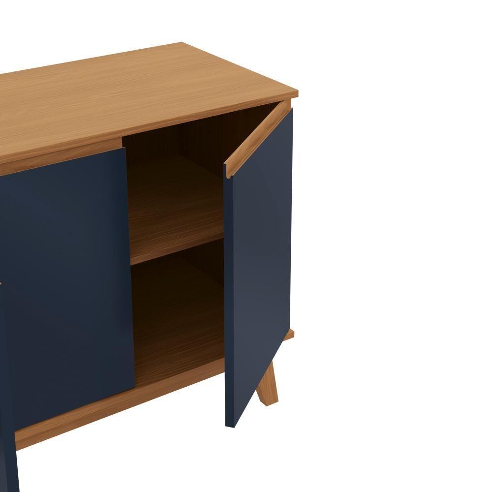 Aparador Kappesberg 4 Portas Canela/azul 156cm