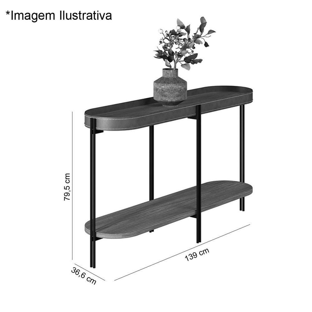 Miniatura Aparador Para Sala Com Tampo Arredondado Mônica Preto