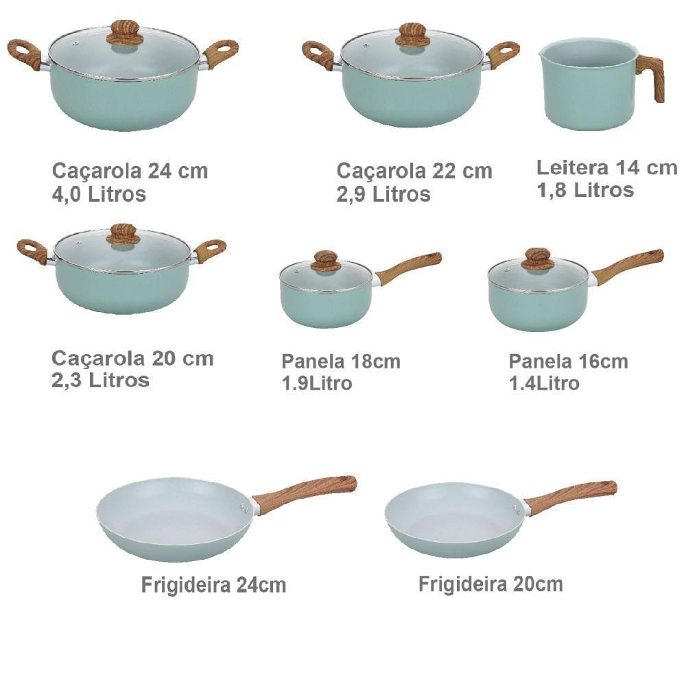 Miniatura Jogo De Panelas Antiaderente Cerâmica Vanilla Sahara 8 Peças
