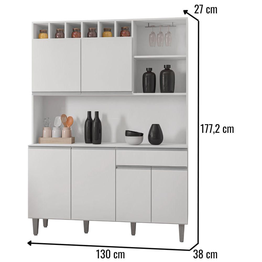 Miniatura Kit Armário Cozinha Compacta Alice 6 Portas Branco Ajl