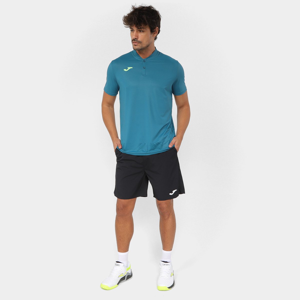 Miniatura Camisa Polo Joma Casual Esportiva Masculina Azul Petróleo - EGG