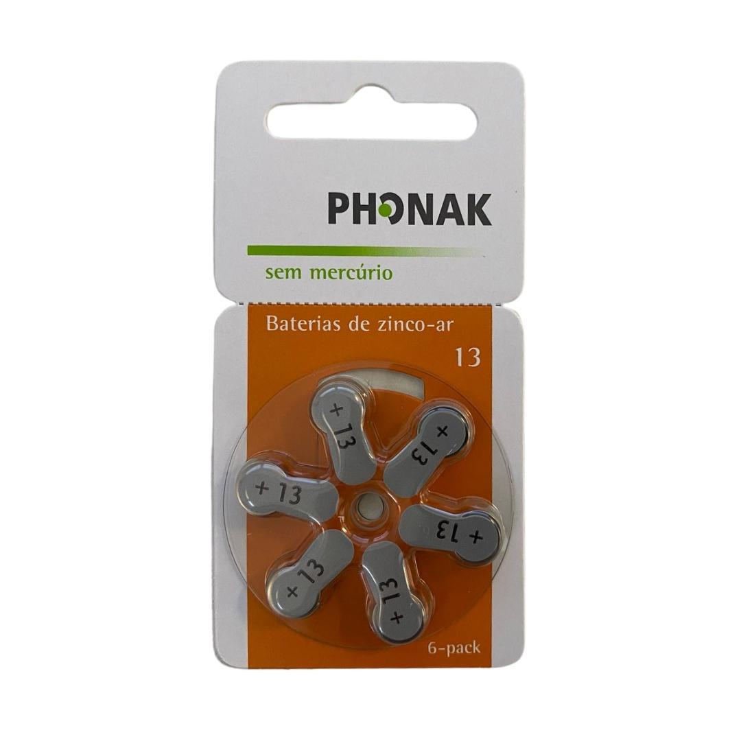 Miniatura Pilha Auditiva A13 Aparelho Auditivo Pr48 Com 6 - Phonak