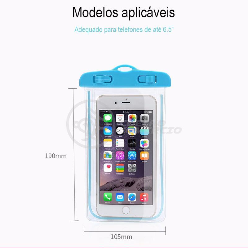Capa Bolsa A Prova Dágua Impermeável Universal Celular Azul