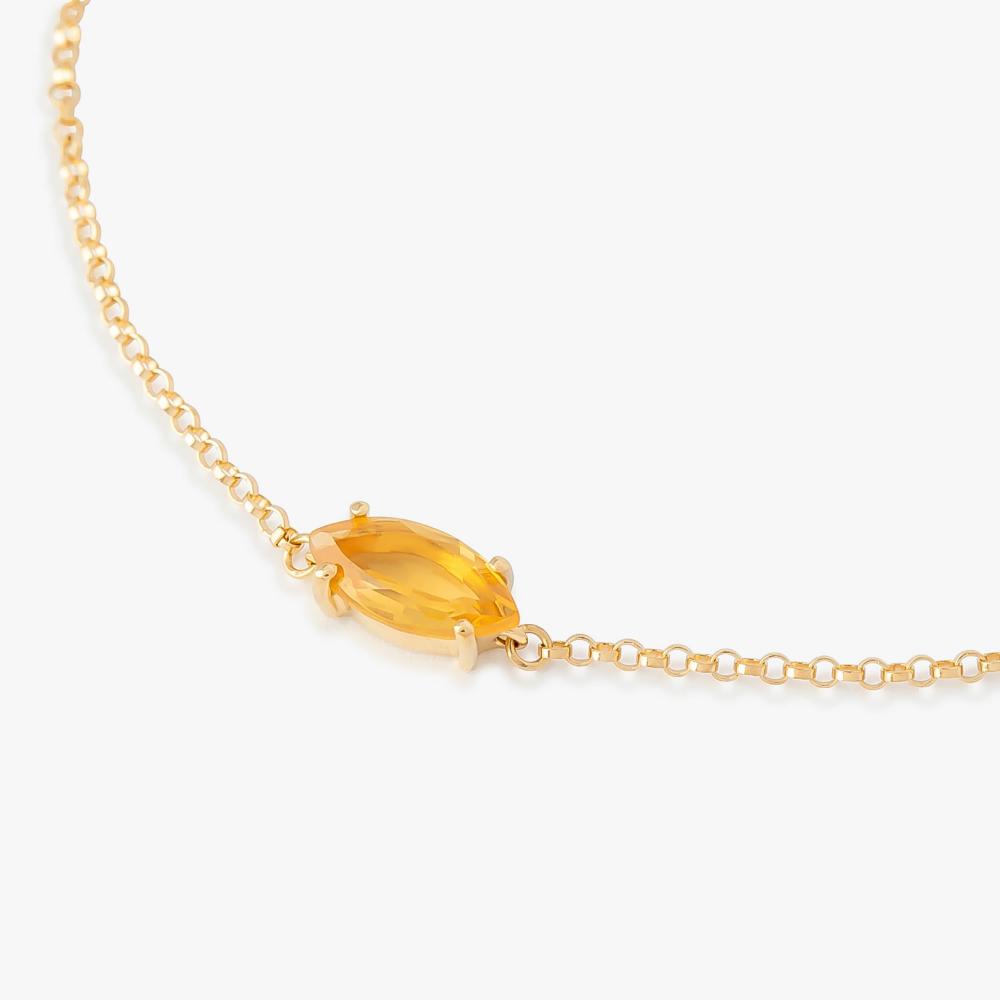 Miniatura Pulseira com Citrino em Ouro Amarelo 18k