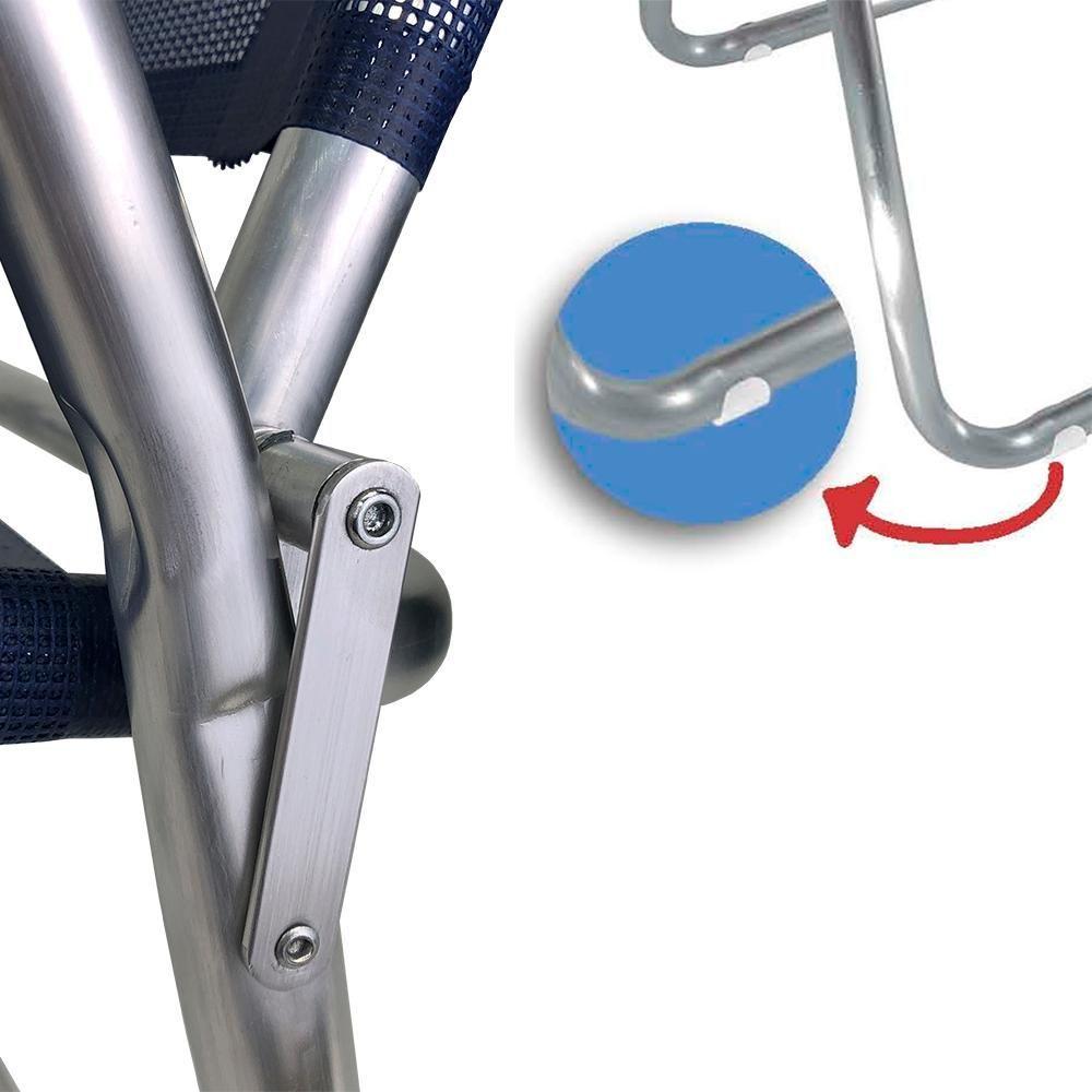 Miniatura Cadeira Praia Max Alumínio Oversize Reforçada Até 140kg Zaka Cor:azul Azul