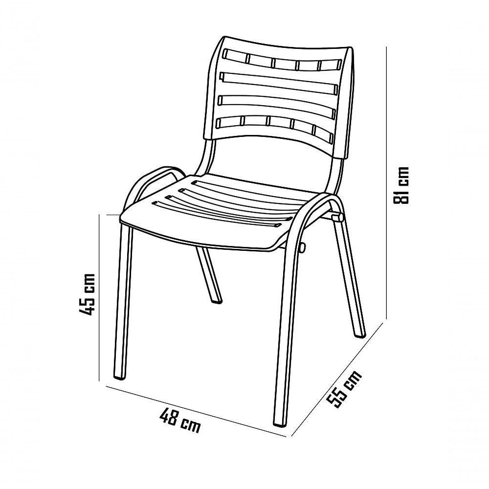Miniatura Cadeira Iso Base Branco Escola, Escritório Preto Kit 5 Un