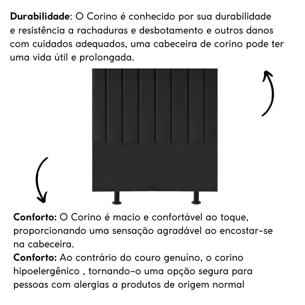 Miniatura Cabeceira Cama Casal Box Queen Size 160 Cm Maya Corino E Frame preto