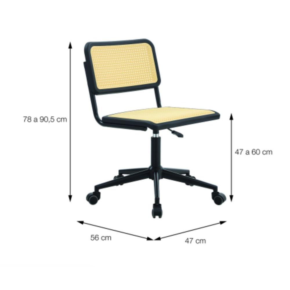 Miniatura Cadeira sem Braço e Base Rodízio Cesca Preta
