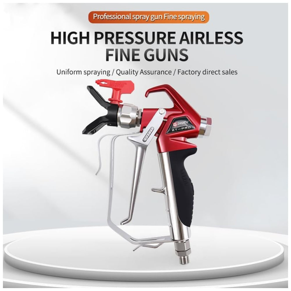 Pistola de Pintura Airless: Alta pressão (27.579 kPa - 4000 PSI) com Bico Reversível 517, Protetor de Bico e Junta Giratória,ZHUITU.