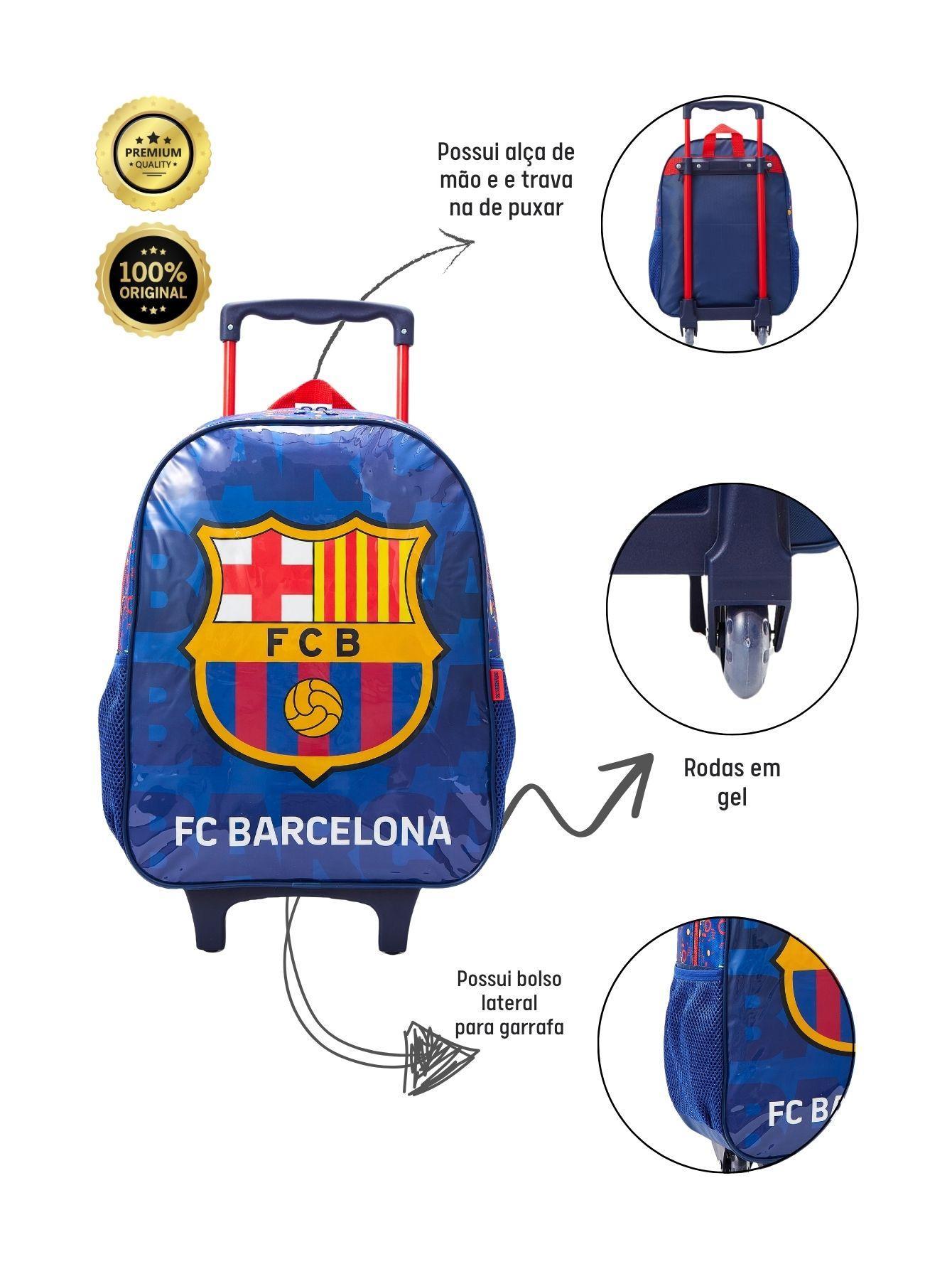 Miniatura Mochila Escolar Rodinha Barcelona Futbol Club  13560