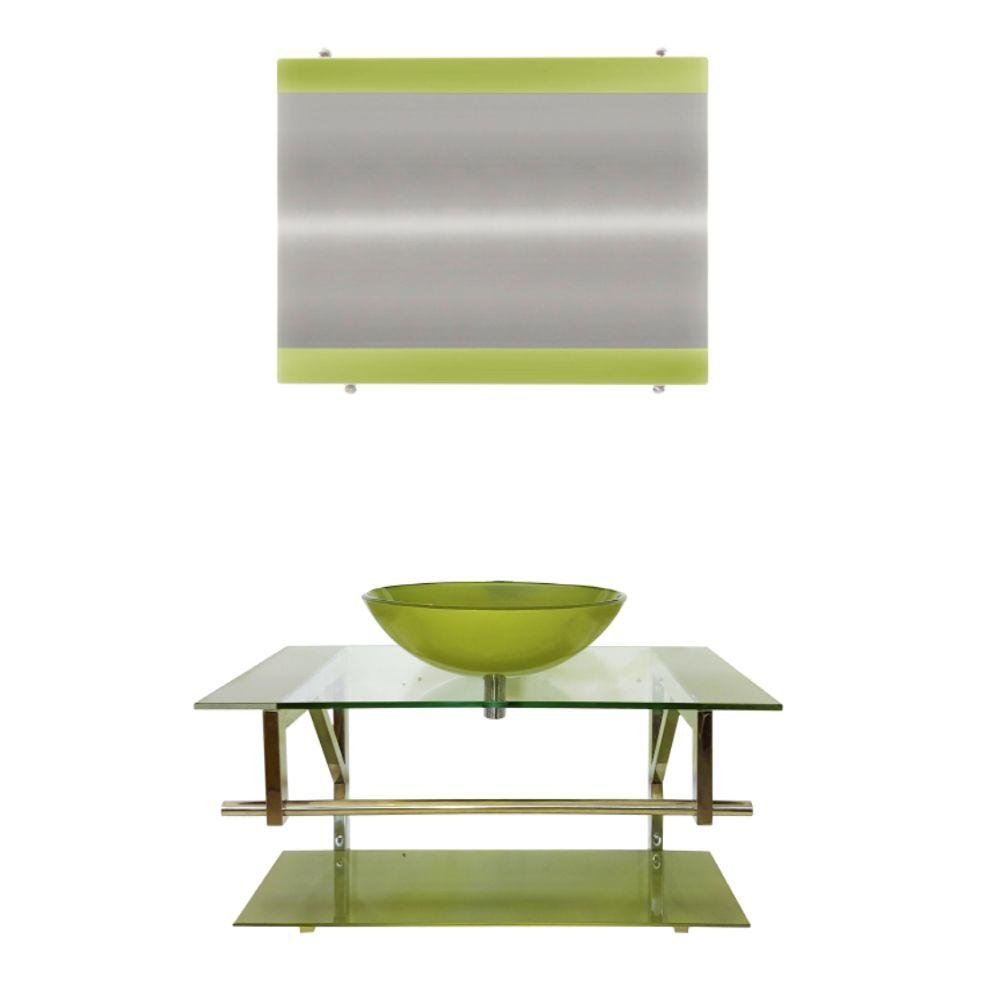 Miniatura Gabinete De Vidro Noruega 80cm Iq Inox Verde Olivia