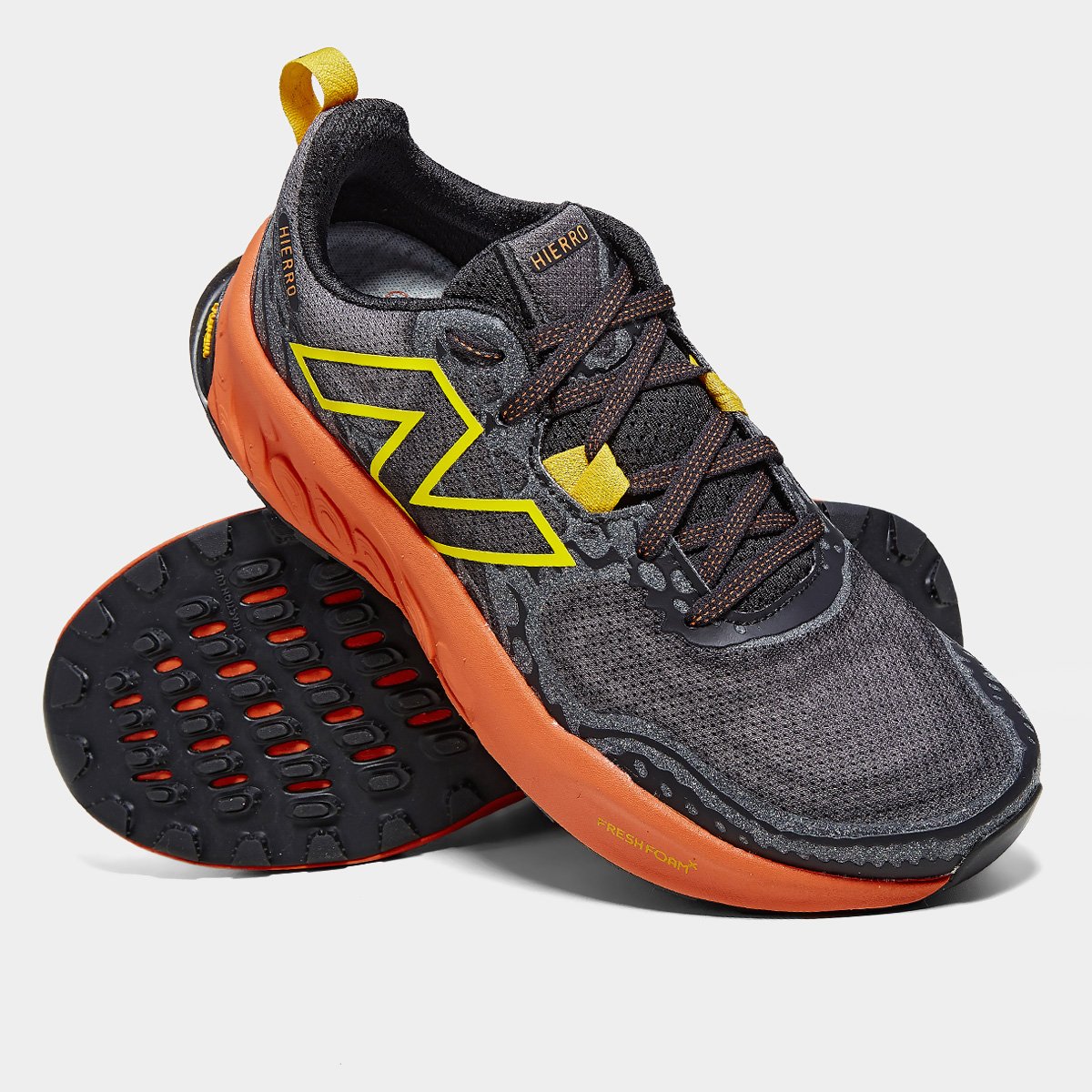 Miniatura Tênis New Balance Fresh Foam X Hierro V8 Masculino Preto+Marrom - 38