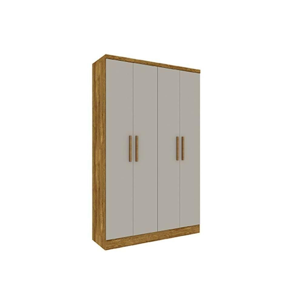 Guarda Roupa 4 Portas Amsterdam C- E 2 Gavetas Cinamomo-off White - Tcil Móveis