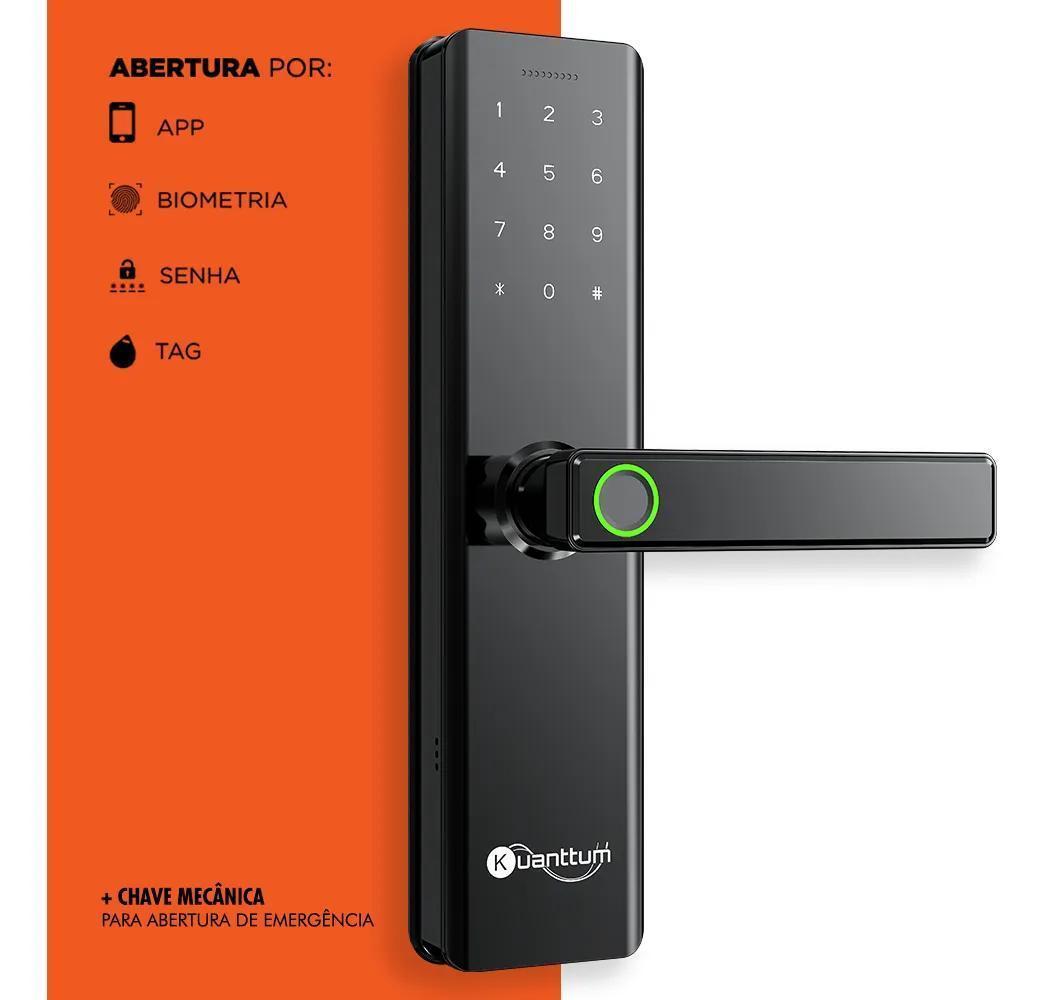 Miniatura Fechadura Eletronica Digital Com Biometria Kuanttum Beta Pro