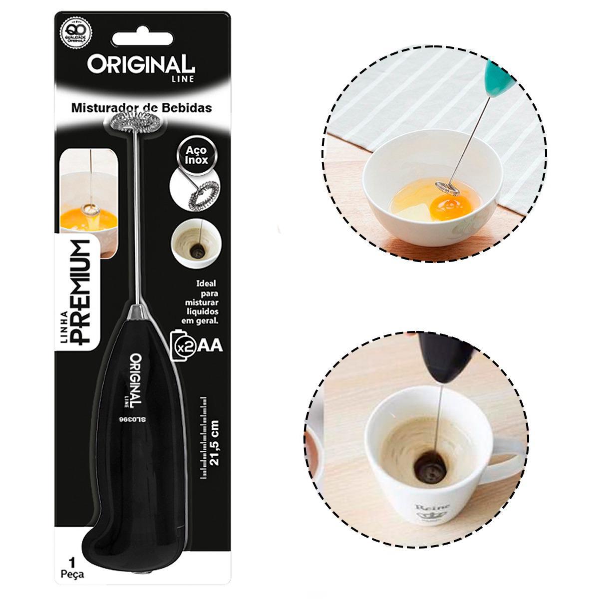 Miniatura Mini Mixer Misturador de Bebidas Portátil Premium 21,5cm
