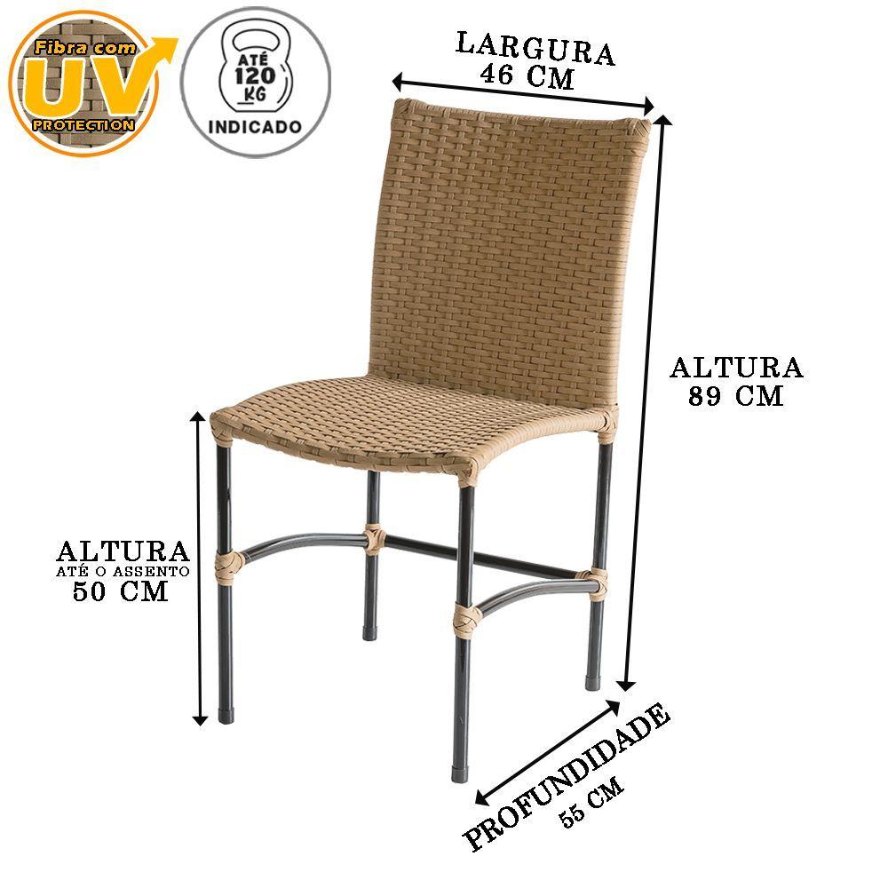 Miniatura Kit 4 Cadeiras De Jantar Para Varanda Teca Estonado