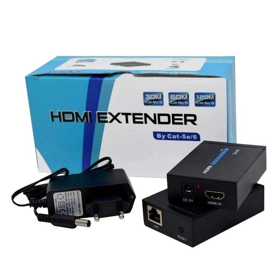 Miniatura Extensor Hdmi-Cat5/6-60 Metros Extensor Hdmi Via Cabo Rede