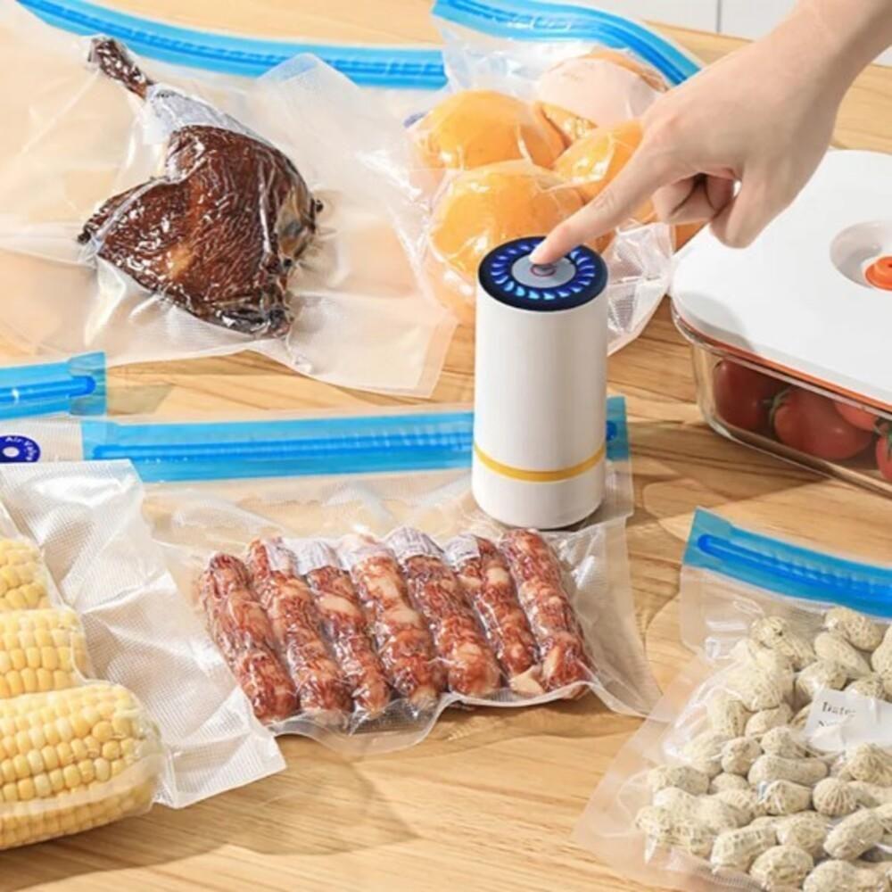 Bomba Succao Vacuo Eletrica Armazenamento Roupas Alimentos Mini Seladora Saquinhos Tira Ar Sem Fio Recarregavel