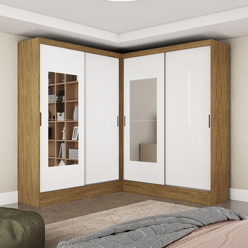 Miniatura Closet Casal Belém 4 Pts Com Espelho 4 Gvts Carioca Móveis Cinamomo Branco