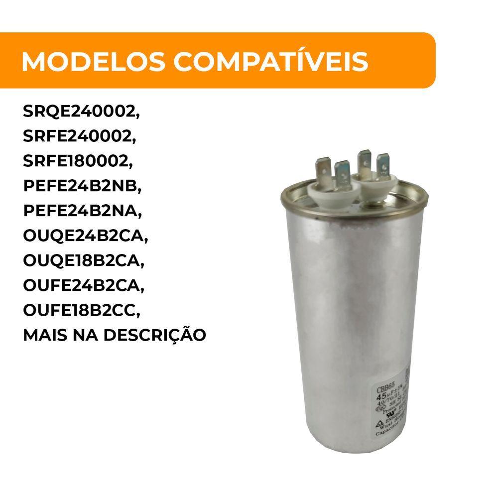 Miniatura Capacitor 45uf 450vac Com Protetor Térmico Único