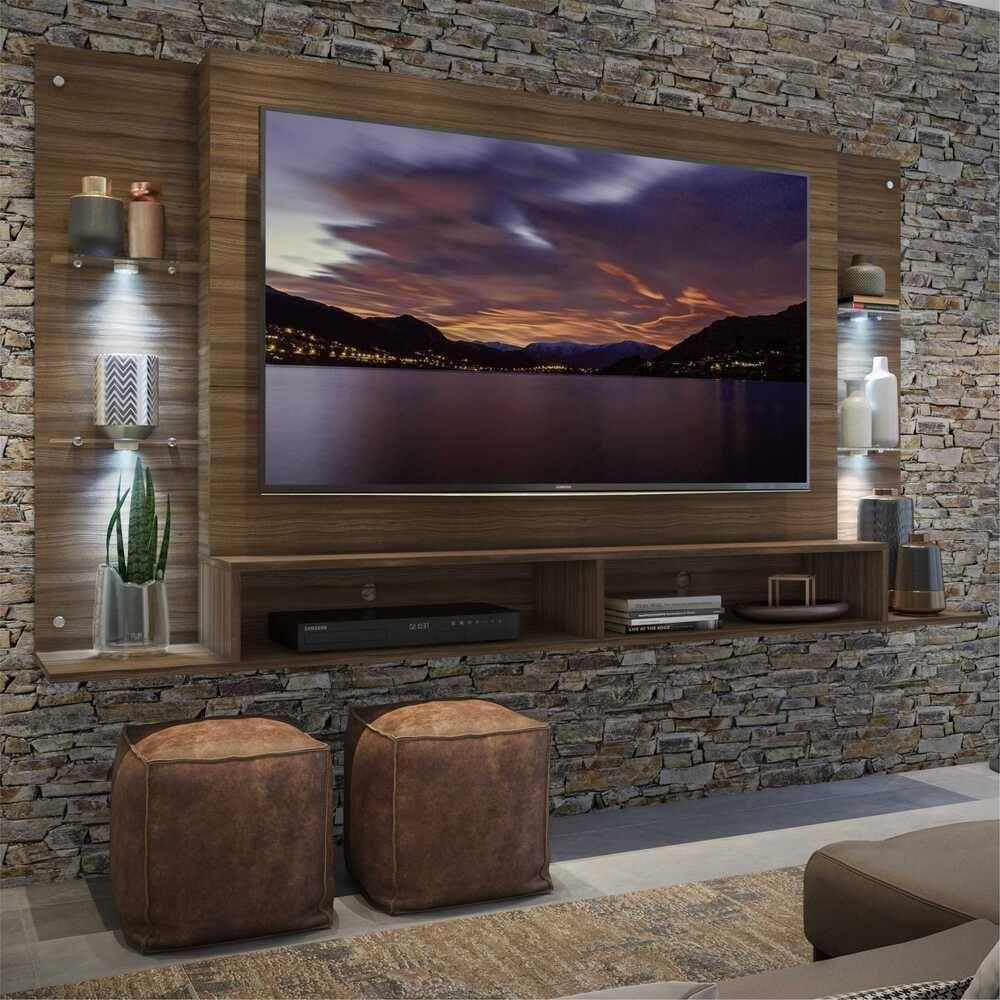 Miniatura Painel Tv 60" Com 4 Leds Vegas Multimóveis V3396 Madeirado Madeirado