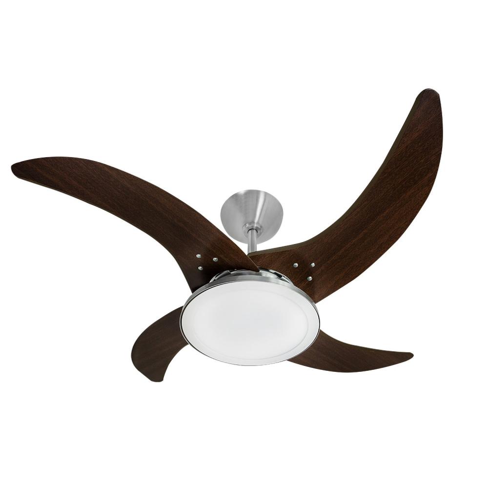 Miniatura Ventilador de Teto 220V Alumínio Escovado Mareiro Tron Marrom