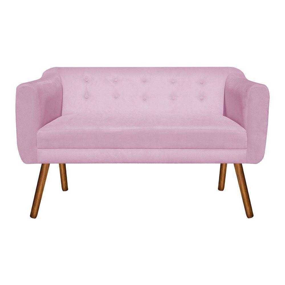 Miniatura Kit Sofá Retrô 02 Lugares e 02 Poltronas Júlia Rosa Bebê