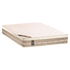 Miniatura Colchão Casal Castor Premium com Euro Pillow e Molas Tecnopedic System 30x138x188 cm - Branco/Bege