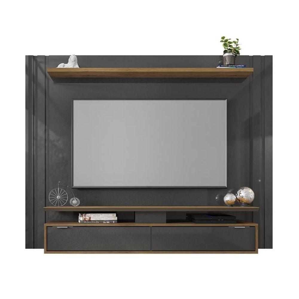 Miniatura Painel Suspenso Para Tv Chile Grafite Perolizado/freijó - Fdecor