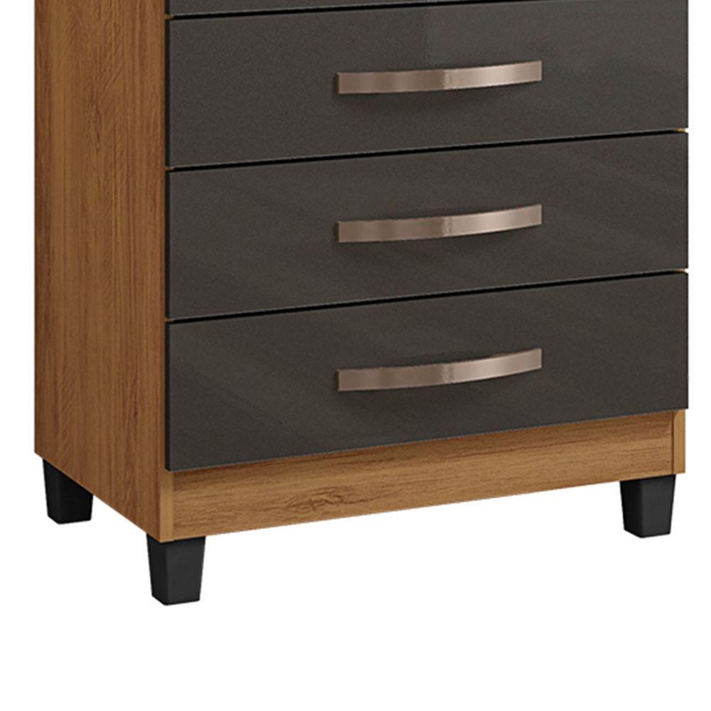 Miniatura Cômoda Grécia 5 Gavetas Com Espelho L01 - Doce Sonho Móveis Freijó/Grafite