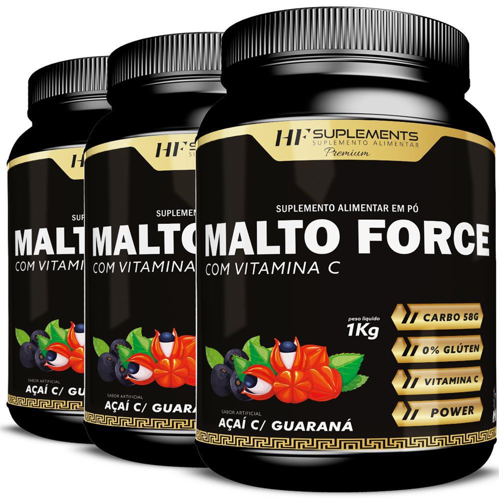 Miniatura Kit 3 Malto Force Maltodextrina Com Vitamina C 1Kg