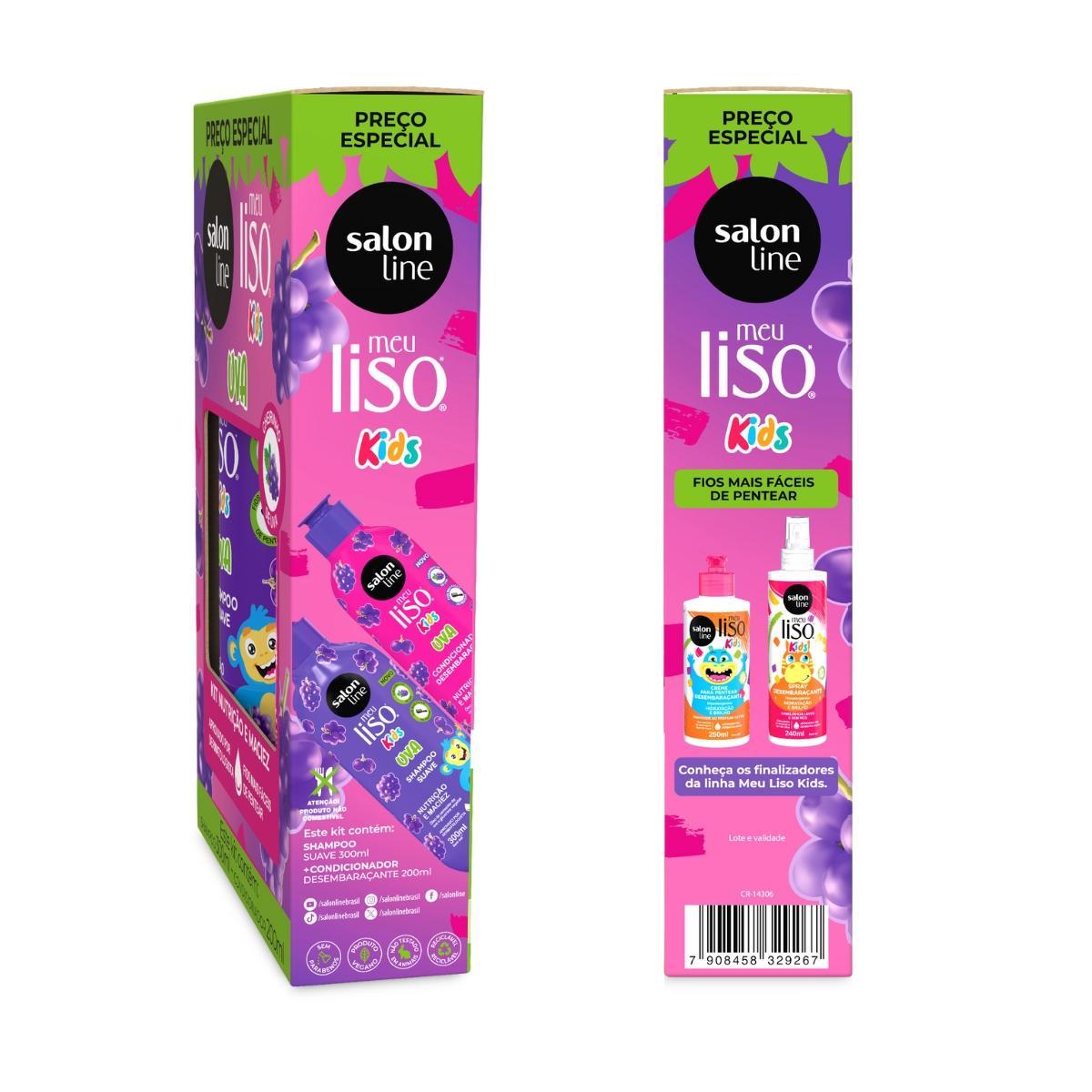 Kit Shampoo 300Ml + Condicionador 200Ml Kids Uva Salon Line