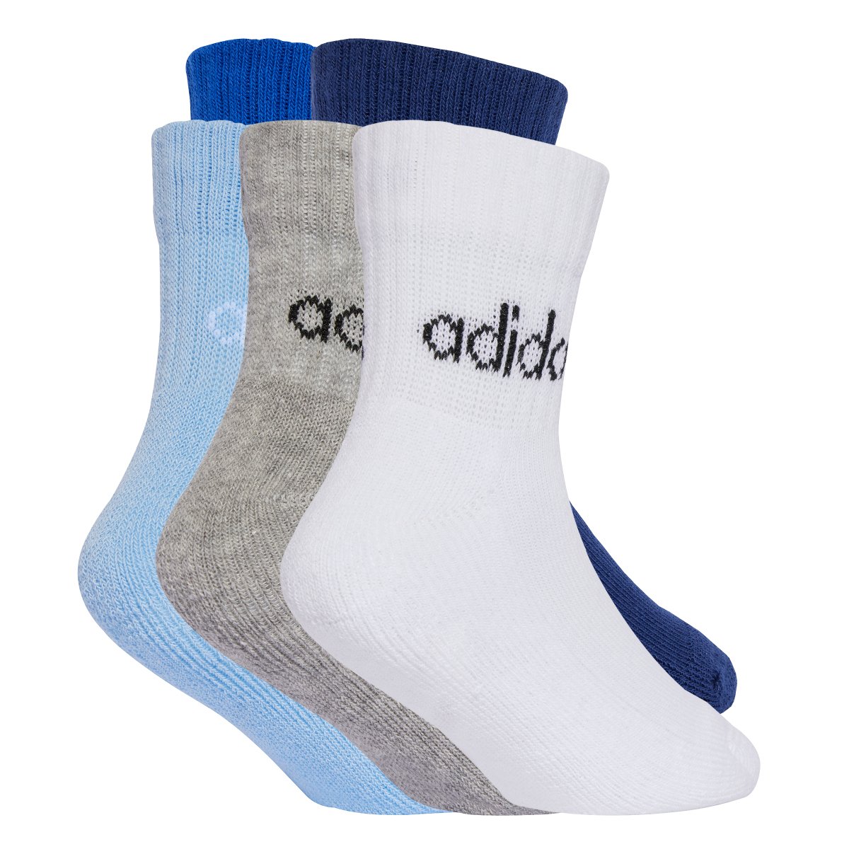 Miniatura Kit Meia Infantil Adidas Cano Médio Com 5 Pares Azul - 23/25