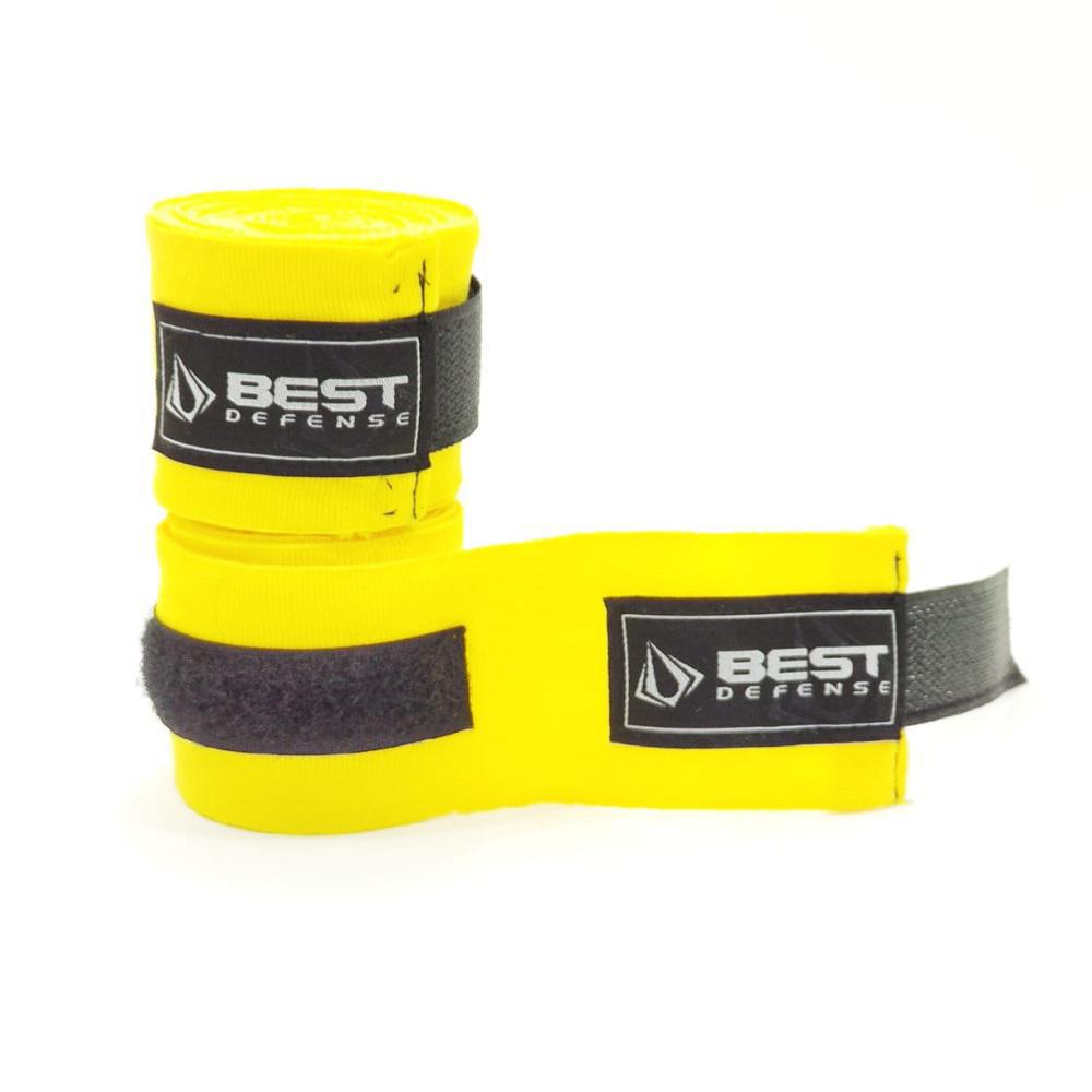 Miniatura Bandagem Boxe Muay Thai Simples 3m Best Defense - Amarelo