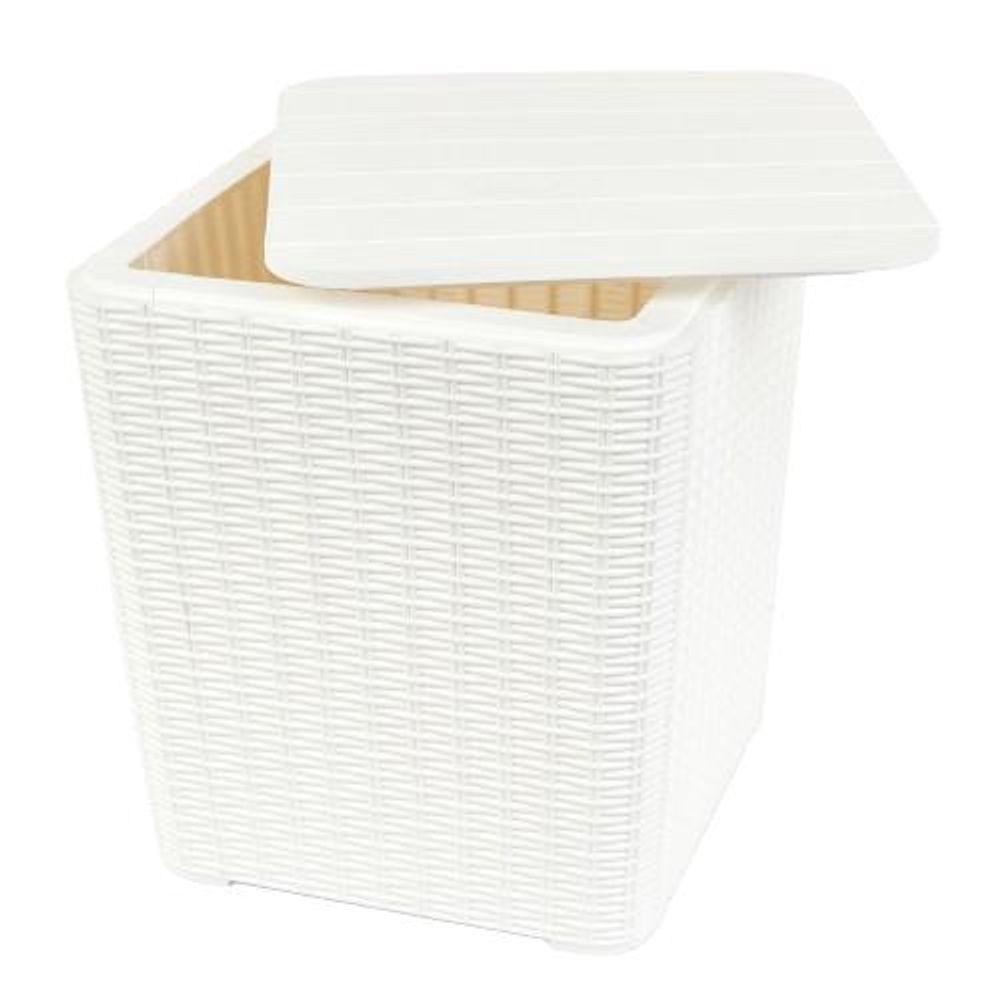 Miniatura Conjunto 2 Poltronas Rattan Ibiza + Mesa Capri Branca