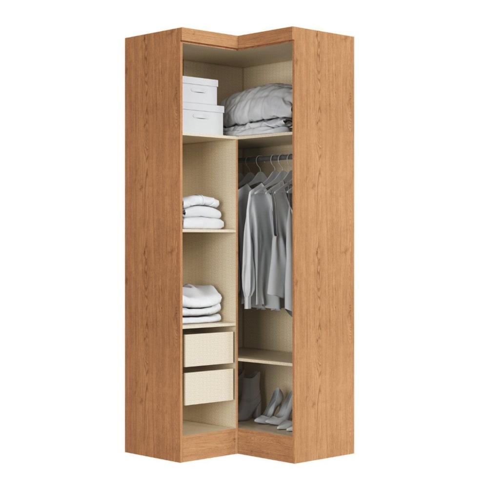 Miniatura Móveis para Quarto Módulo Canto Reto 2 Porta Infinity Cedro/ Blush Line