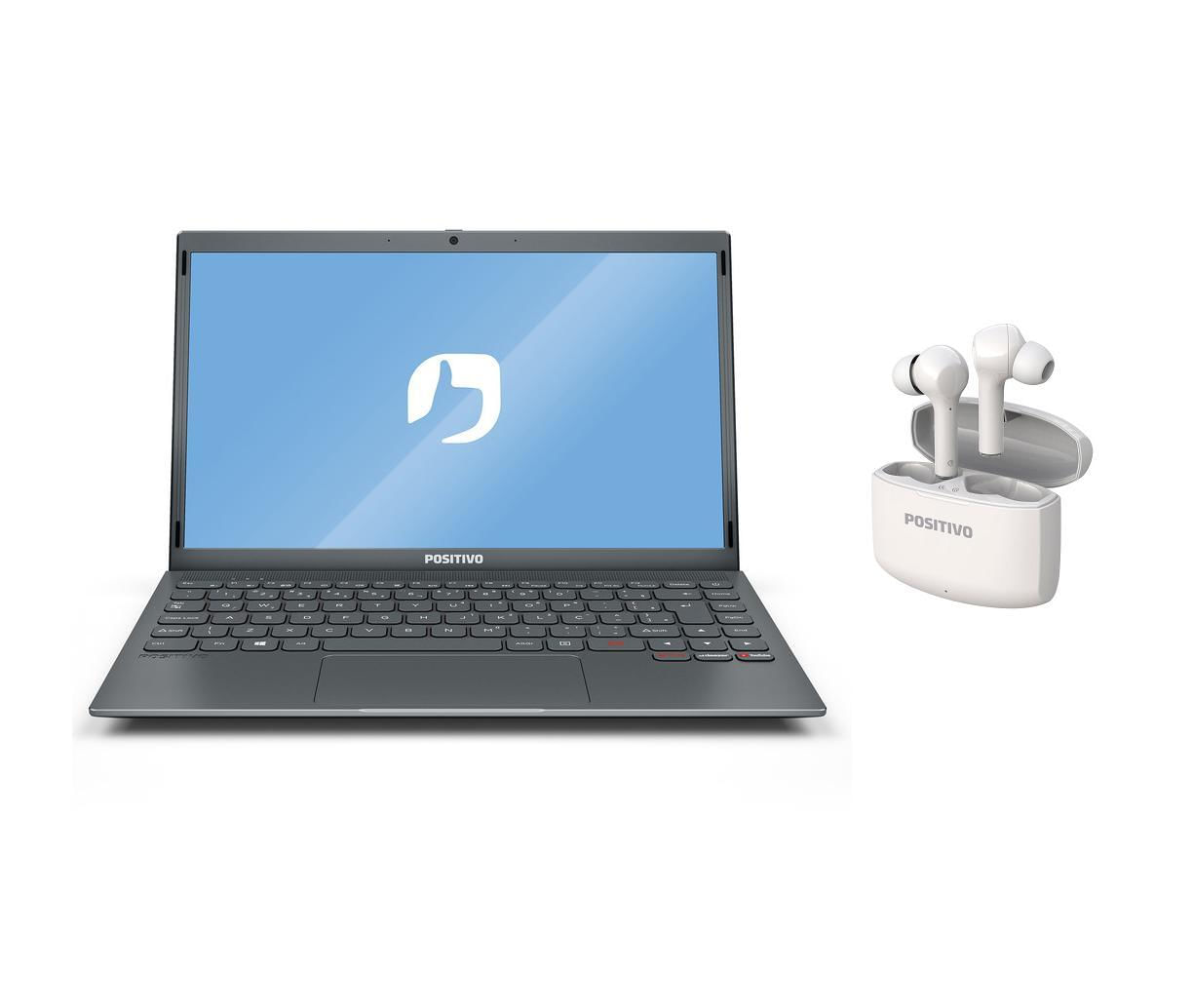 Miniatura Notebook Positivo Motion Gray Q464C-O 64Gb + Fone Bluetooth 64 gb - Cinza - Notebook - Positivo - Intel atom x5-z8350 - Windows 10 home