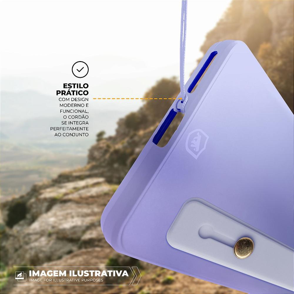 Kit Capa Silicon Veloz para Samsung Galaxy A15 + Ring Socket + Cordão - Lilás - Gshield