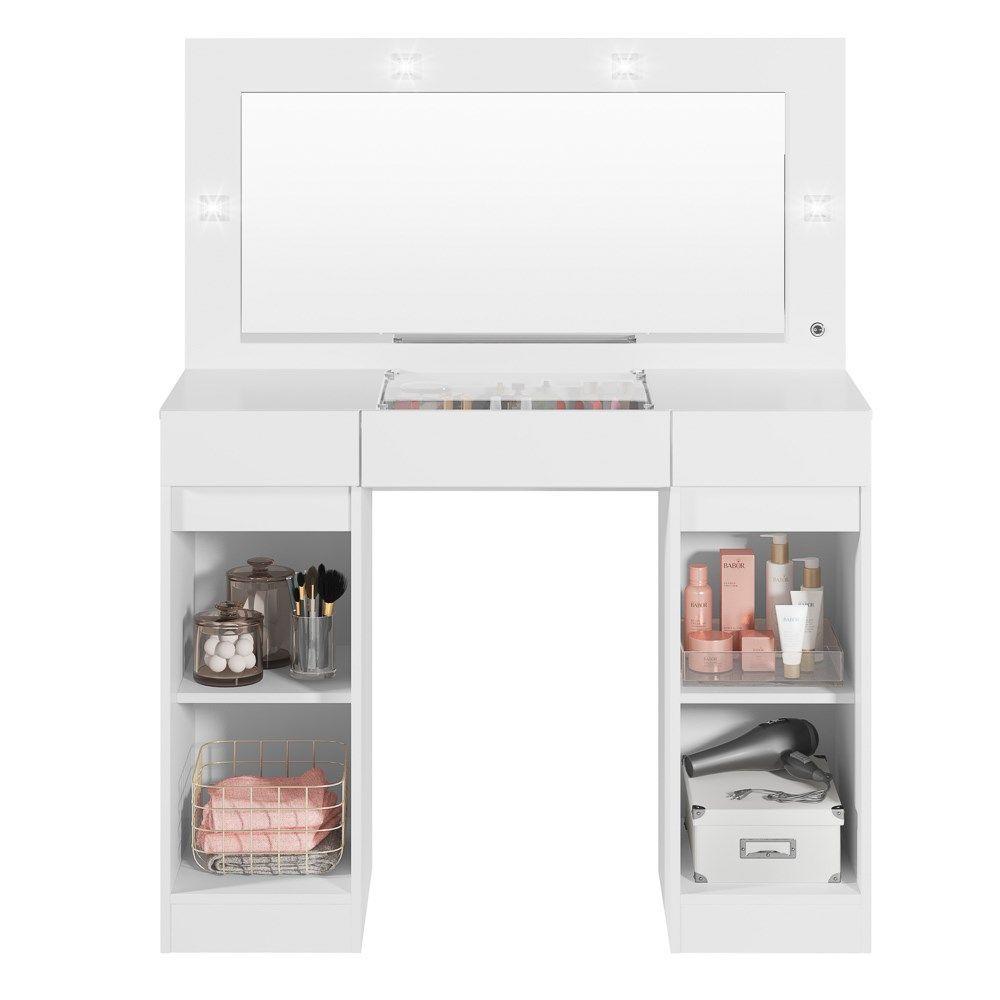 Miniatura Penteadeira Camarim e Led 3 Gavetas Studio Beauty A02 Branco