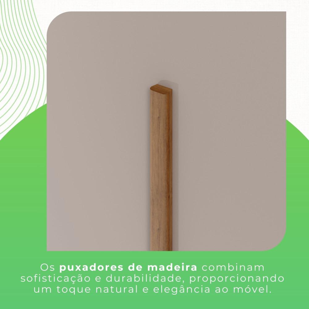 Guarda Roupa Casal 3 Portas 9 Gavetas Luana Sallêto Móveis Cinamomo/Off-White